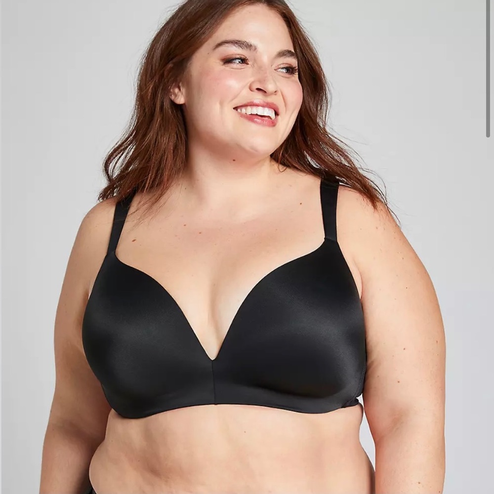 CACIQUE Black Satin Bra 42DD